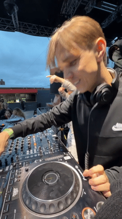 Late night DJ performance with dancers in Saint Petersburg