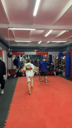 Combat sports training session documented in Hrodna gym