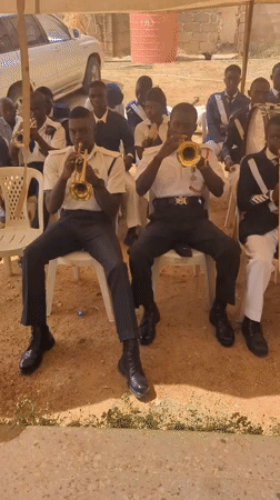 Brass band performs for uniformed gathering in Sabon Tasha