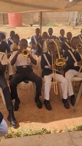 Brass band performs for uniformed gathering in Sabon Tasha