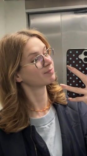 Woman documents evening with selfies in Kragujevac, Serbia