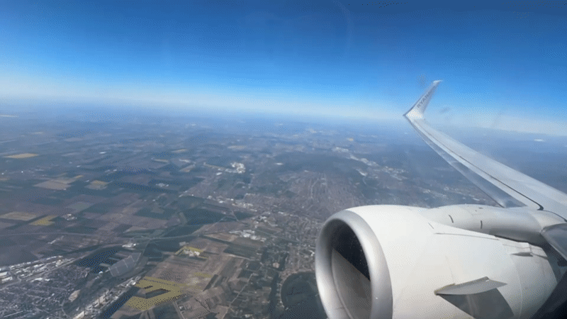 Ryanair passenger captures aerial view over Hungarian countryside