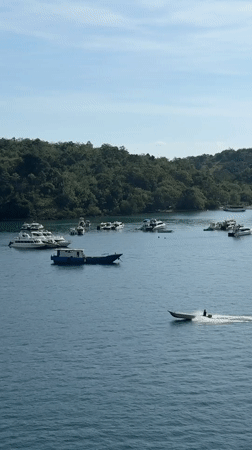 Morning harbor activity documented in Labuan Bajo, Indonesia