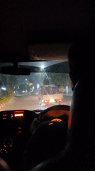 Night drive through Bareng Lor streets, dashboard lights glowing