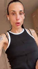 Woman records selfie video in Pleven, Bulgaria