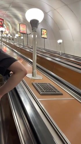 Inside Saint Petersburg's metro and streets, August morning