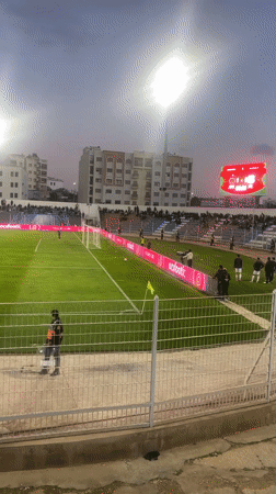 Soccer match played under lights in Safi stadium