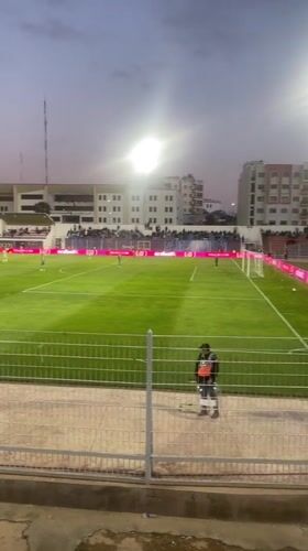 Soccer match played under lights in Safi stadium