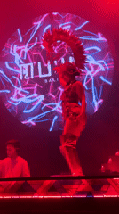 Costumed stage performance at MU:IN BALI event, North Kuta