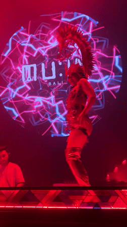 Costumed stage performance at MU:IN BALI event, North Kuta