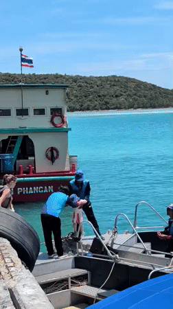 Morning ferry arrival brings passengers to Ko Phangan island