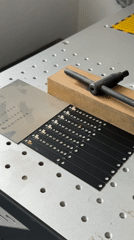Laser engraver operates on black tags in Mexican facility