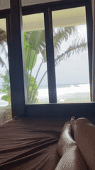 Morning rest at oceanfront accommodation in Goviyapana, Sri Lanka