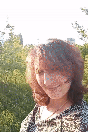 Woman observed in Rivne park as clouds clear
