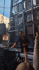 Live stage performance with dancers and a keyboardist in Kyiv