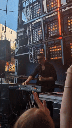 Live stage performance with dancers and keyboards in Kyiv