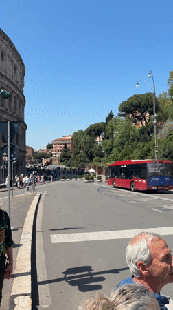 Tourist crowds gather at Rome's Colosseum on sunny Friday