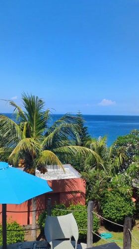 Tropical patio scene recorded in Abang, Indonesia