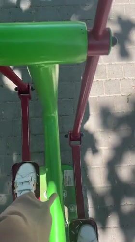 Morning workout session on outdoor gym equipment in Brest