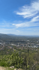 Panoramic valley view captured over Gabrovo, Bulgaria