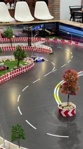 RC car races on elaborate indoor track in Vietnam