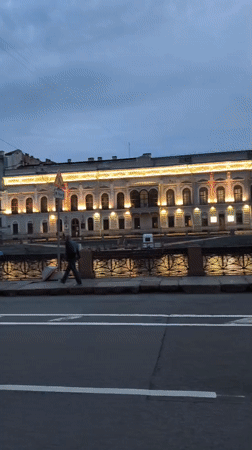 Evening stroll through Saint Petersburg captured in three scenes
