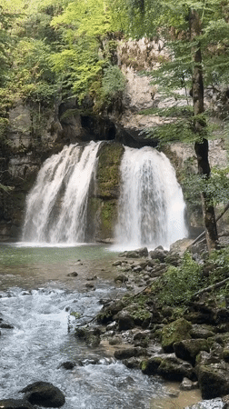 Waterfall near Saint-Claude, France, shot from multiple angles