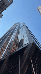 Midtown skyline and ornate interior ceiling, one July evening