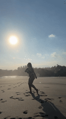 Morning beach activities documented in Selemadeg, Indonesia