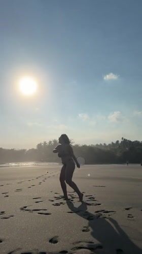 Morning beach activities documented in Selemadeg, Indonesia
