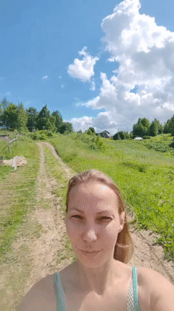 Summer afternoon in a Russian village, flowers and open skies
