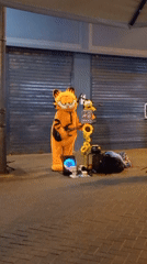 Street performer and historic landmarks in Lima's city center