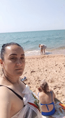 Clear summer day on a quiet Russian Black Sea beach