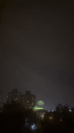 Evening thunderstorm captured on video in Minsk, Belarus