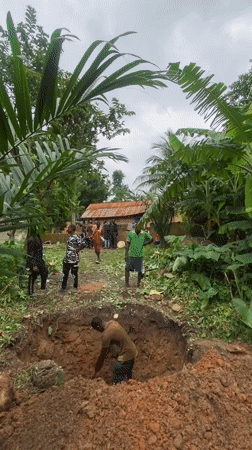 Community gathers for burial ceremony in Achara, Nigeria