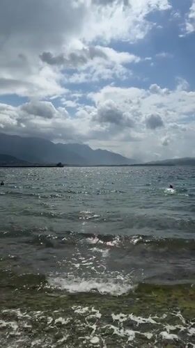 Morning coastal scene captured at Bijela pier, Montenegro