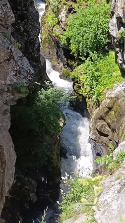 River gorges, waterfalls, and terraced valleys in Kishorl, India