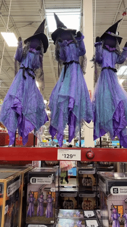 Halloween witch decorations already on retail shelves in August
