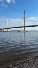 Saint Petersburg waterfront infrastructure documented under clear skies
