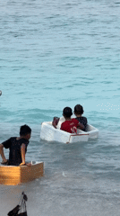 Daily life scenes captured in Indonesia: beach play, street activity