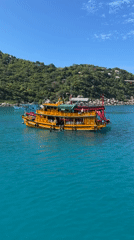 Yellow passenger boat spotted in Ko Tao waters