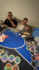 Friends gather for poker night with pizza in Burgas