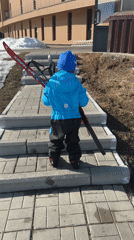 Children and adults engage in winter sports activities in Russia