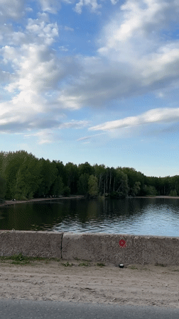 Families enjoy beach day in Noviy, Russia