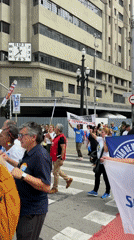 Healthcare union holds brief demonstration at São Paulo government building