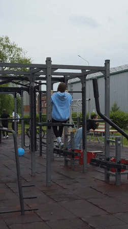 Late-night fitness activities captured at Birobidzhan outdoor exercise area