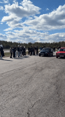 Car enthusiasts gather for automotive event in Perm, Russia