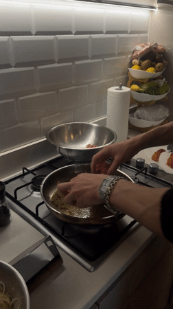 Home cooking: ground meat preparation observed in London kitchen