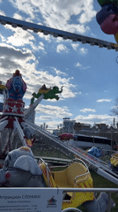 Carnival rides and shooting gallery active in Cheboksary, Russia