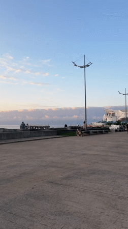 Sunset hour on Batumi's Black Sea waterfront